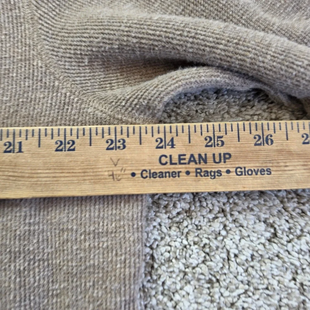 Banana Republic Quarter Zip Pullover Mens XL Tan Waffle Knit Preppy Sweater